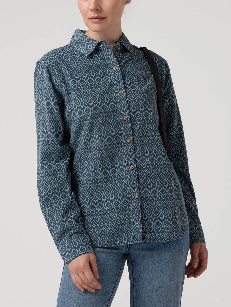 Blusa Algodón Mujer Genario Azul Rockford