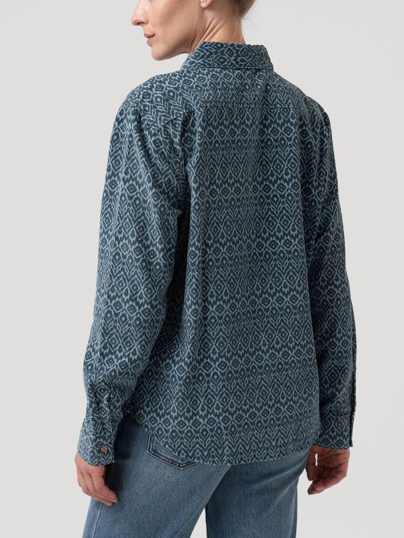 Blusa Algodón Mujer Genario Azul Rockford