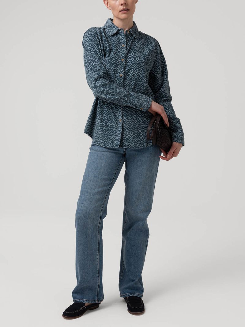 Blusa Algodón Mujer Genario Azul Rockford