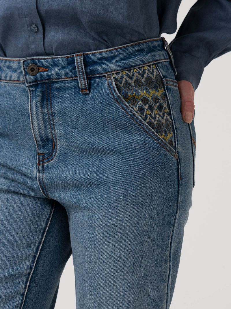 Jeans Algodón Mujer Fitz Azul Rockford