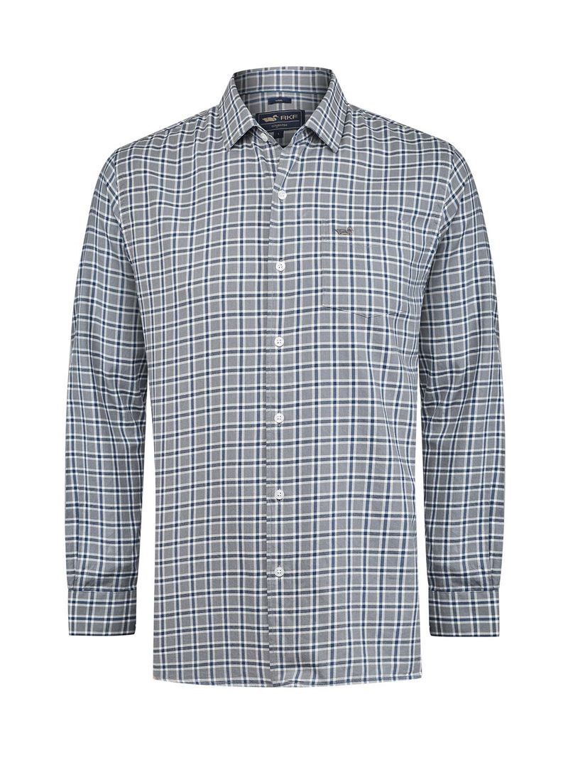Camisa Algodón/Lana Hombre Wool Café Rockford