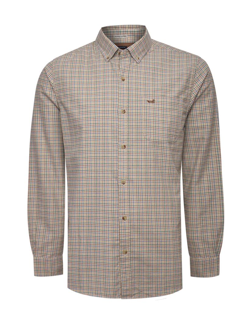 Camisa Algodón Orgánico Hombre Viyella Café Rockford