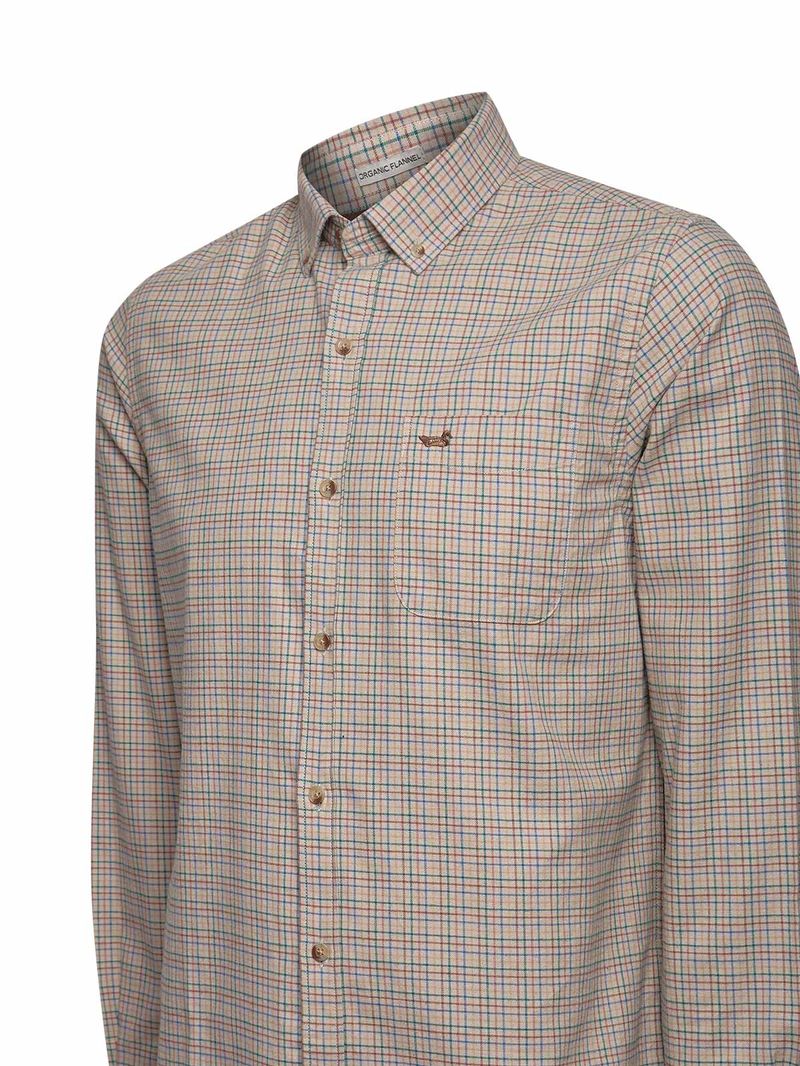 Camisa Algodón Orgánico Hombre Viyella Café Rockford