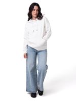 Polerón Con Gorro Mujer Fleece Caterpillar Blanco