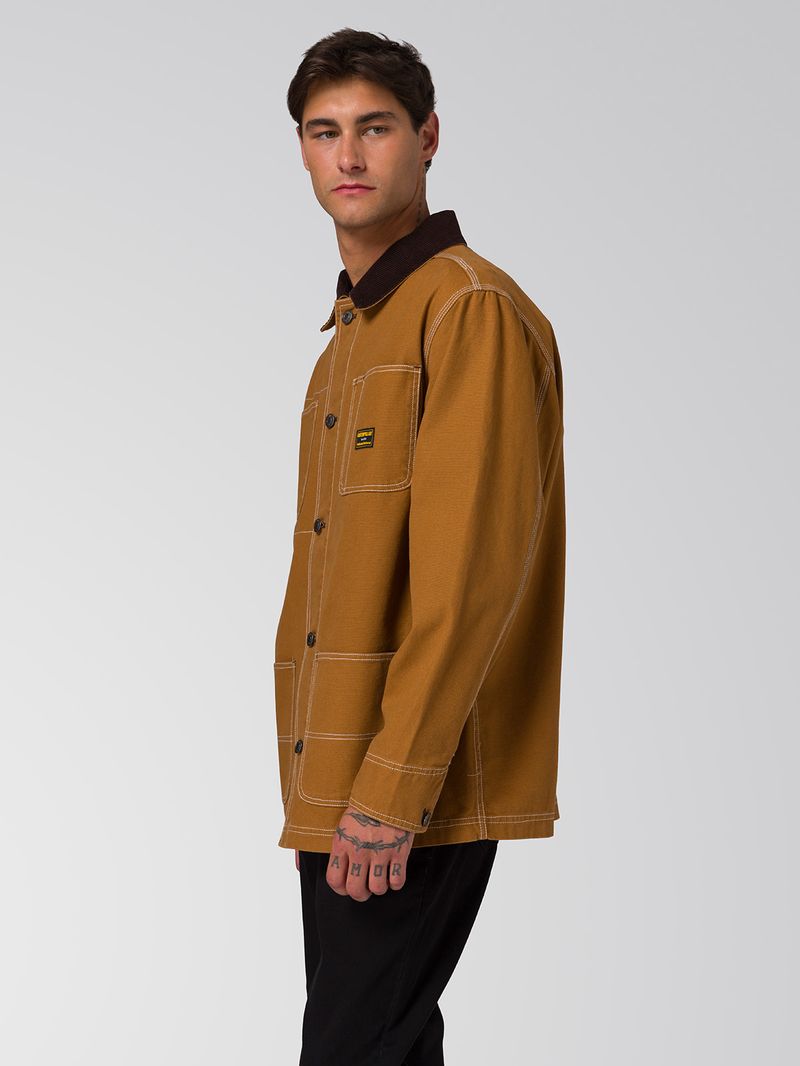 Chaqueta Manga Larga Hombre Canvas Chore Café Cat