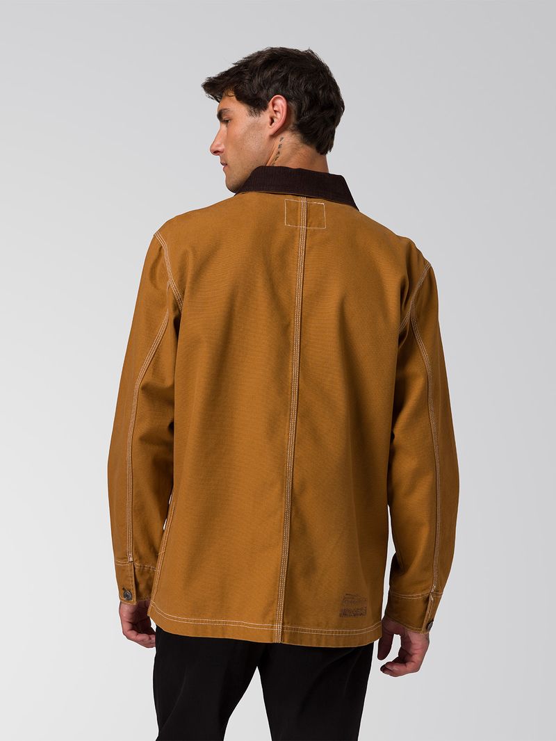 Chaqueta Manga Larga Hombre Canvas Chore Café Cat