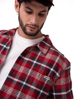 Camisa Manga Larga Hombre Classic Flannel Rojo Cat