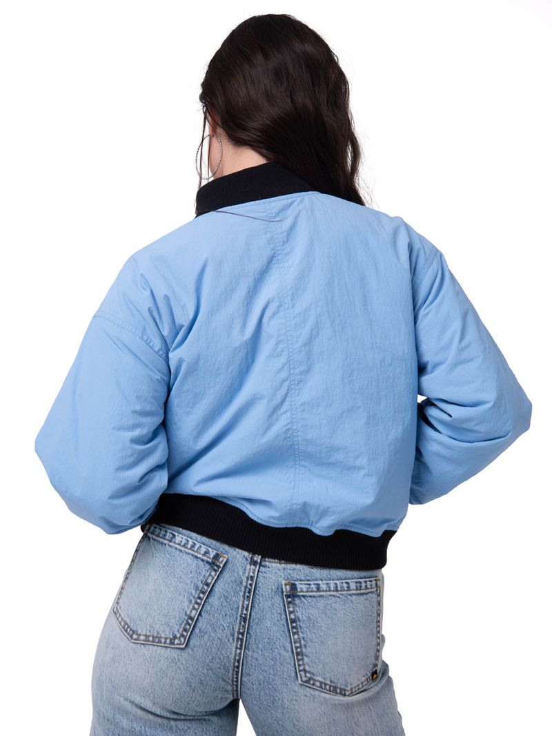 Chaqueta Manga Larga Mujer Nylon Bomber Celeste Cat