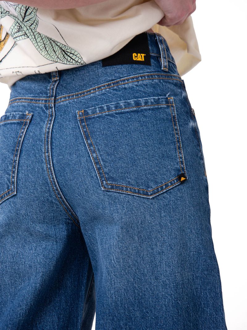 Jeans Wide Leg Mujer Denim Azul Cat
