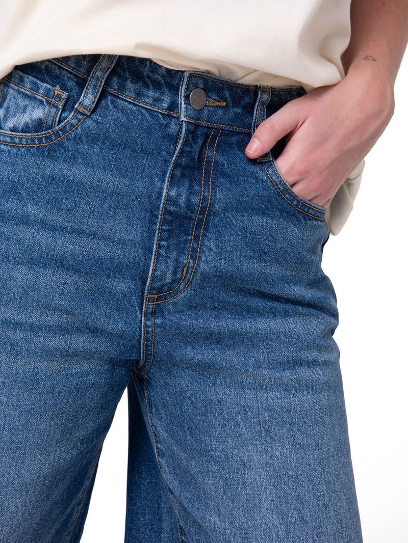 Jeans Wide Leg Mujer Denim Azul Cat