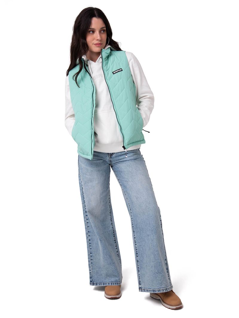 Parka Sin Mangas Mujer Mediumweight Verde CAT