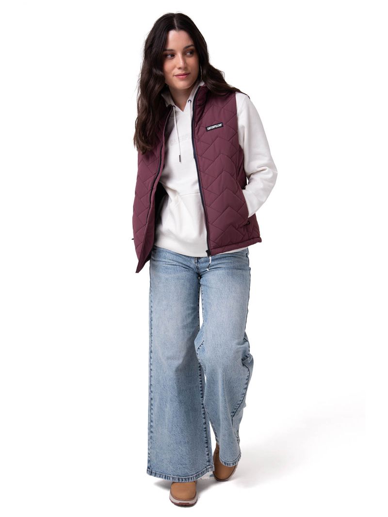 Parka Sin Mangas Mujer Mediumweight Burdeo CAT