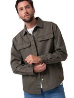 Chaqueta Manga Larga Hombre Twill Overshirt Verde Cat
