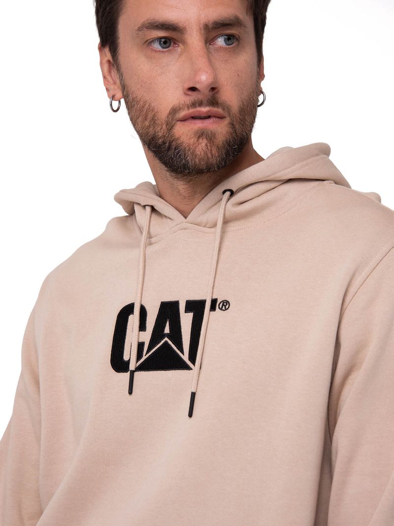 Polerón Con Gorro Hombre Logo Beige Cat