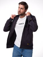 Polerón Con Gorro Hombre CAT Patch Full Zip Negro Cat