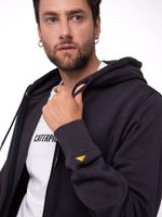 Polerón Con Gorro Hombre CAT Patch Full Zip Negro Cat