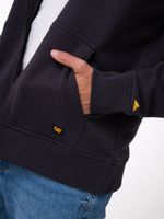 Polerón Con Gorro Hombre CAT Patch Full Zip Negro Cat