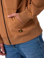 Polerón Con Gorro Hombre CAT Patch Full Zip Café Cat