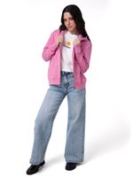 Polerón Con Gorro Mujer Patch Full Zip Rosa Cat