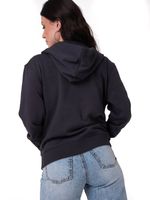 Polerón Con Gorro Mujer Patch Full Zip Negro Cat