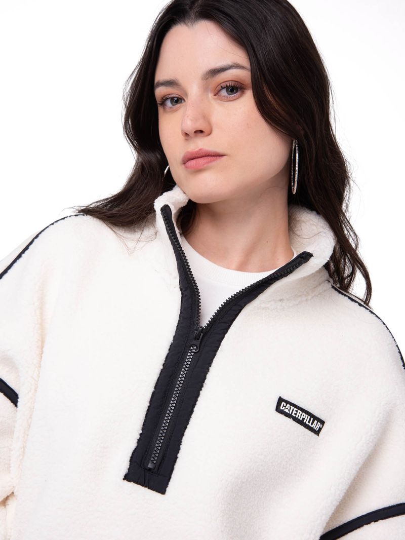 Polar Manga Larga Mujer RELAXED HALF ZIP Blanco Cat