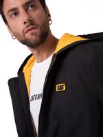 Chaqueta Con Gorro Manga Larga Hombre Canvas Negro CAT