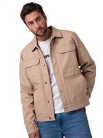 Chaqueta Manga Larga Hombre Canvas Flannel Beige Cat