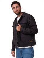 Chaqueta Manga Larga Hombre Canvas Flannel Negro Cat