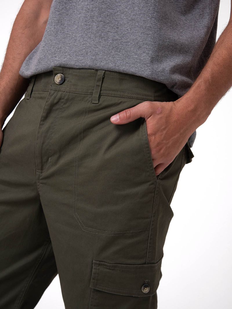 Pantalón Hombre Cargo Slim Verde Cat
