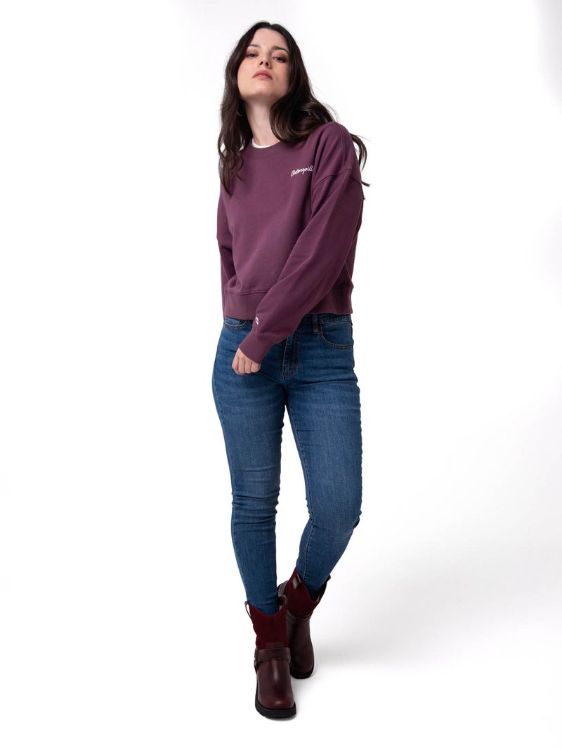 Polerón Mujer Relaxed French Terry Burdeo Cat