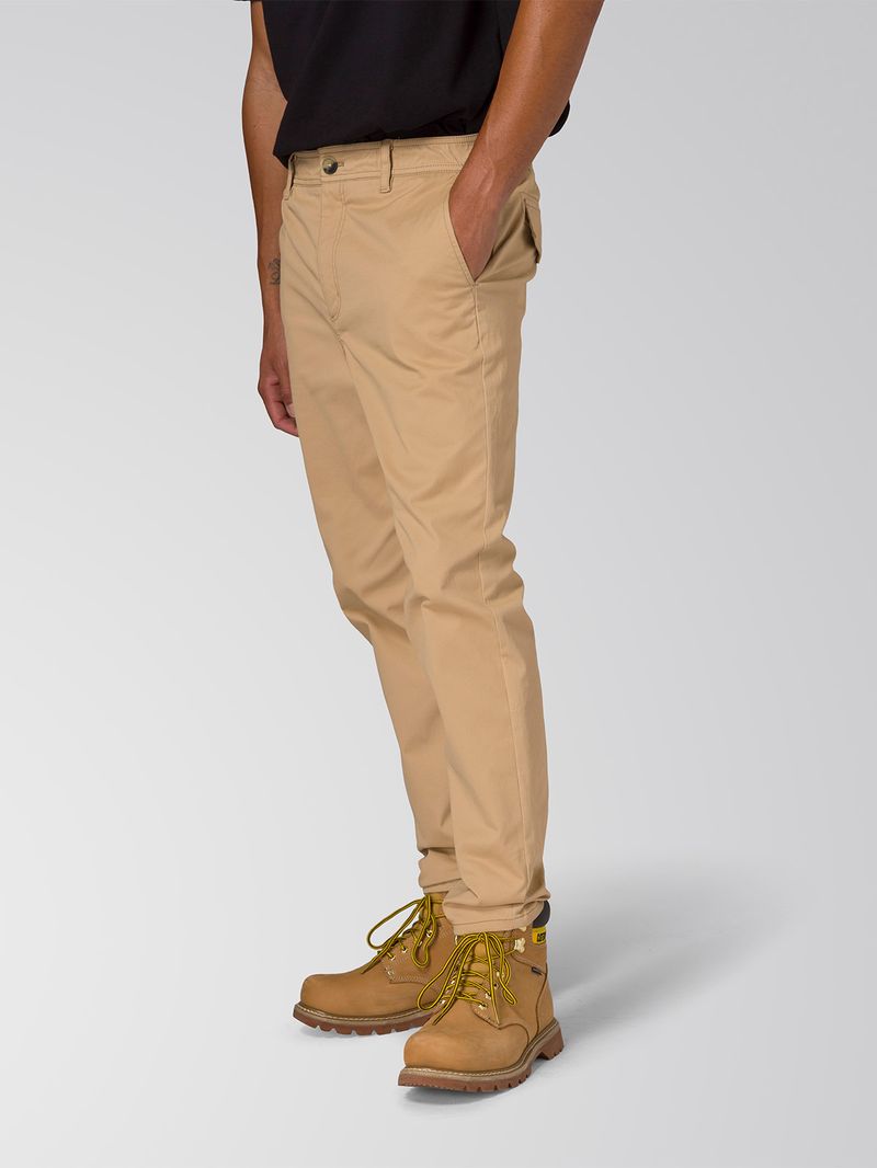 Pantalón Hombre Slim Tapered Chino Beige Cat