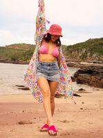 Salida De Baño Mujer Az Pareo Flores Multicolor Azaleia