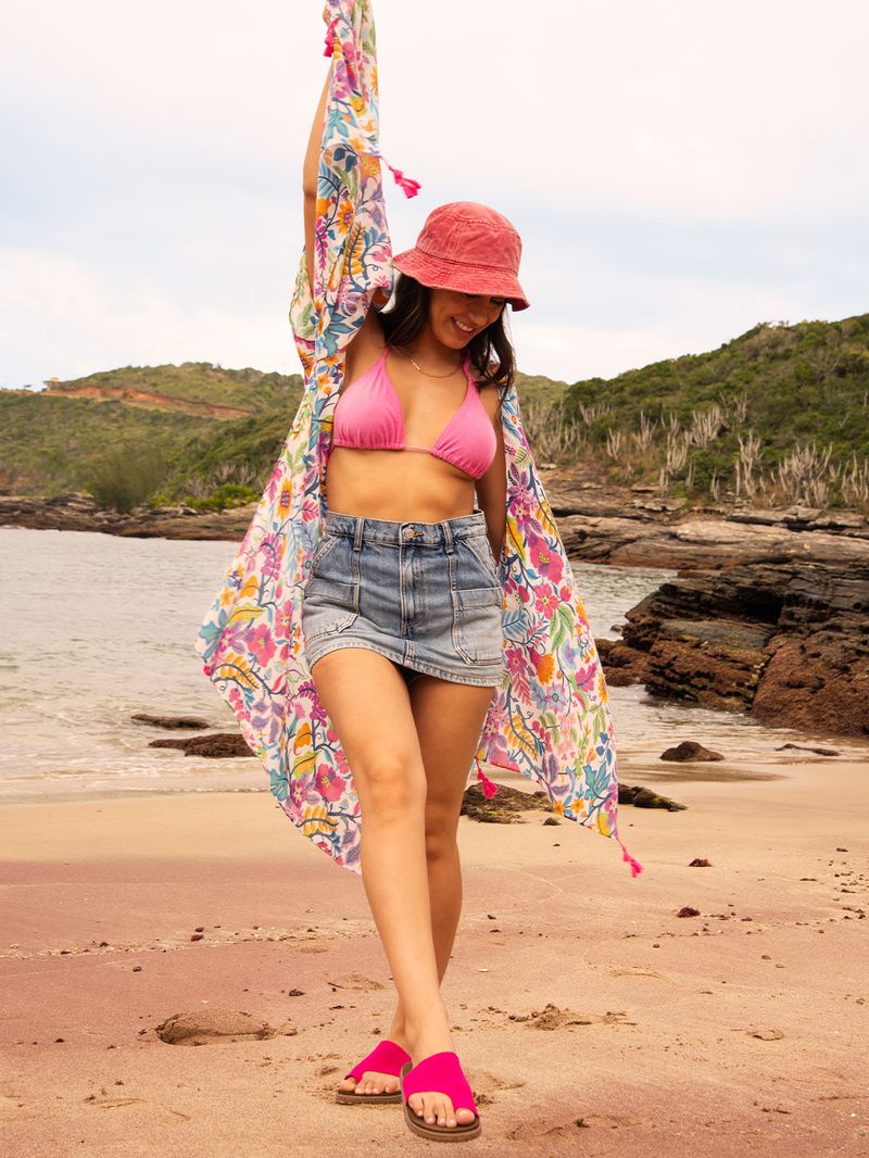 Salida De Baño Mujer Az Pareo Flores Multicolor Azaleia