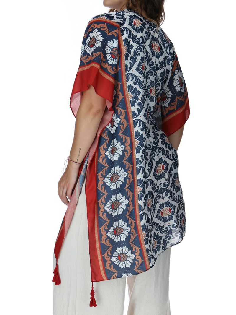 Salida De Baño Mujer Az Pareo Margareth Azul Azaleia