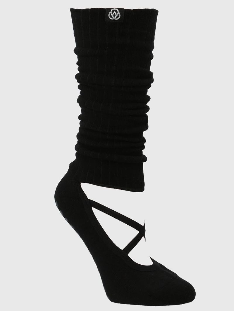 Calcetin Mujer Strap Grip Long Negro Bsoul