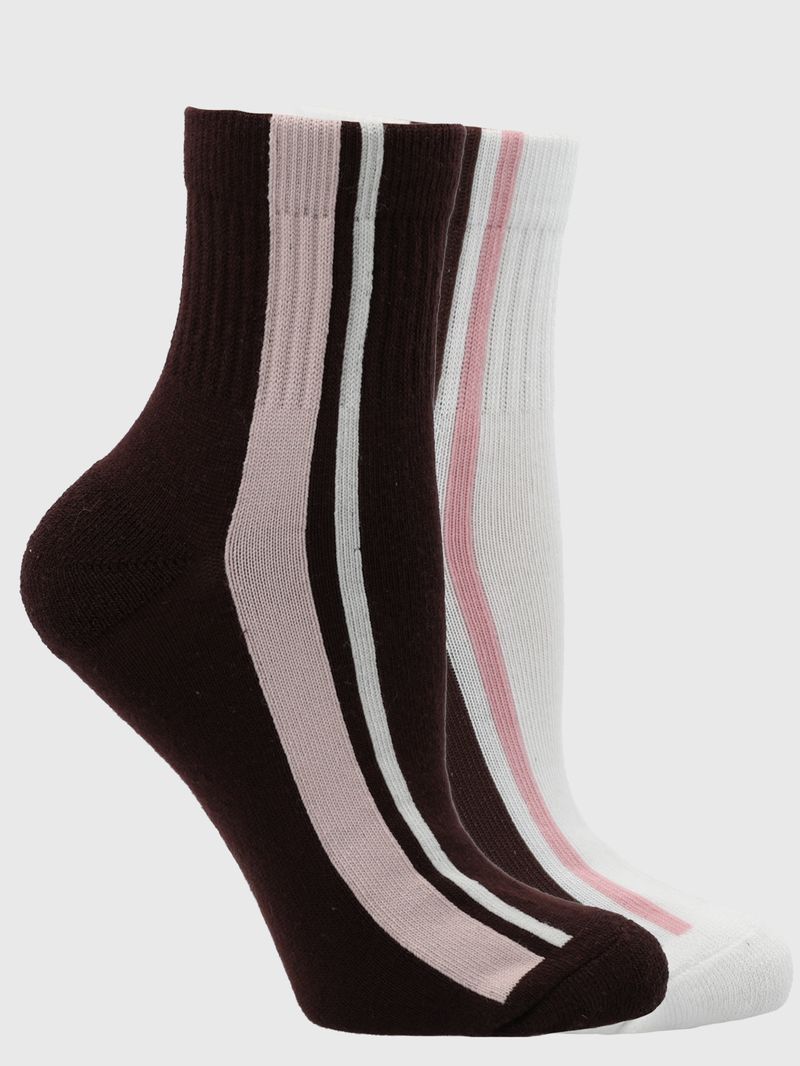 Calcetines 2 Pack Lia Wine/White Bsoul