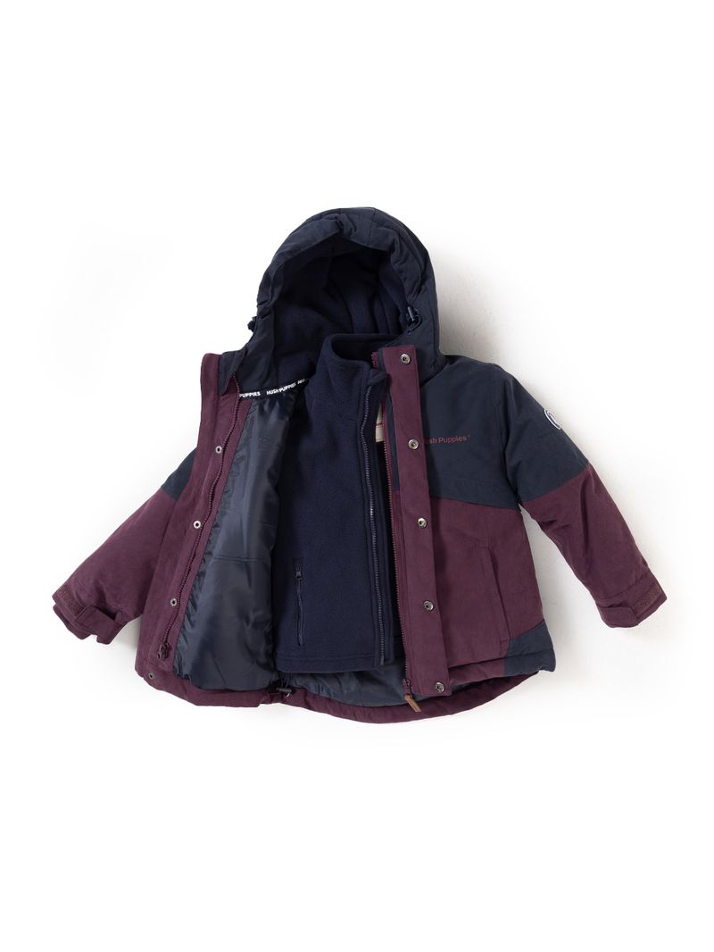 Parka Tres En Uno Waterproof Niña Optimus Rosado