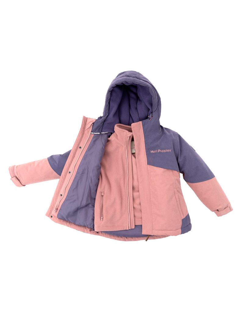 Parka Tres En Uno Waterproof Niña Optimus Rosado