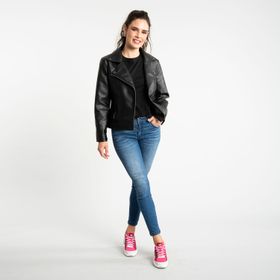 Chaqueta Mujer Faux Leather Moto Jacket